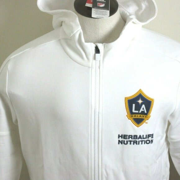 COPY - Adidas Men's LA Galaxy Soccer Travel Full zip Hoodie Jacket White Blue N… - Picture 2 of 5